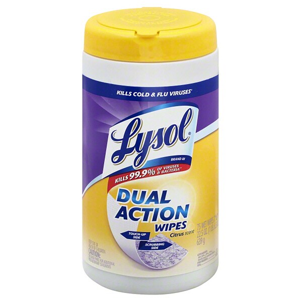 Lysol Lysol Dual Action Fiber Weave Antibacterial Wipes 75 pk 1920081700 - main